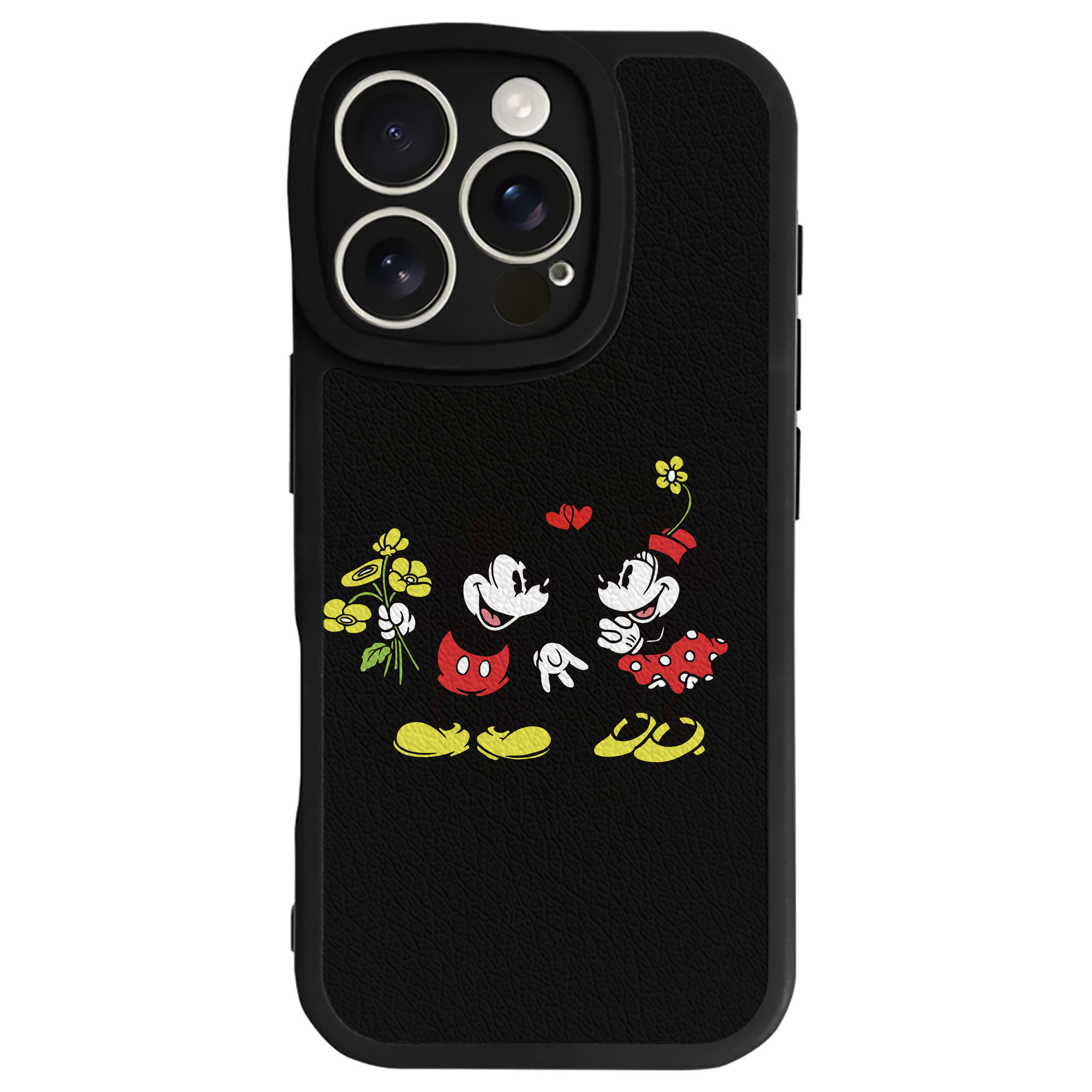 （画像用） ミッキーマウス Mickey Mouse 【iPhone 16シリーズ対応】シリコンスマホケース（レザー調） 材質：シリコン